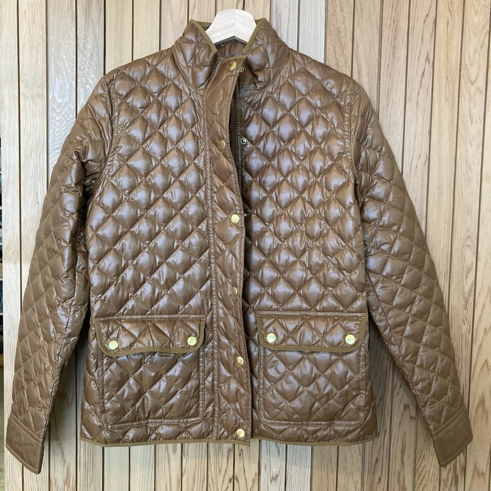 J. Crew Quilted Brown Puff Jacket